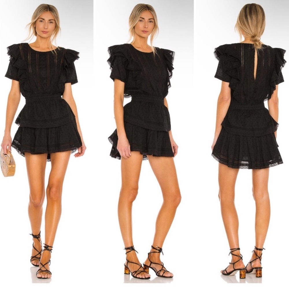 LoveShackFancy Natasha Dress in Black